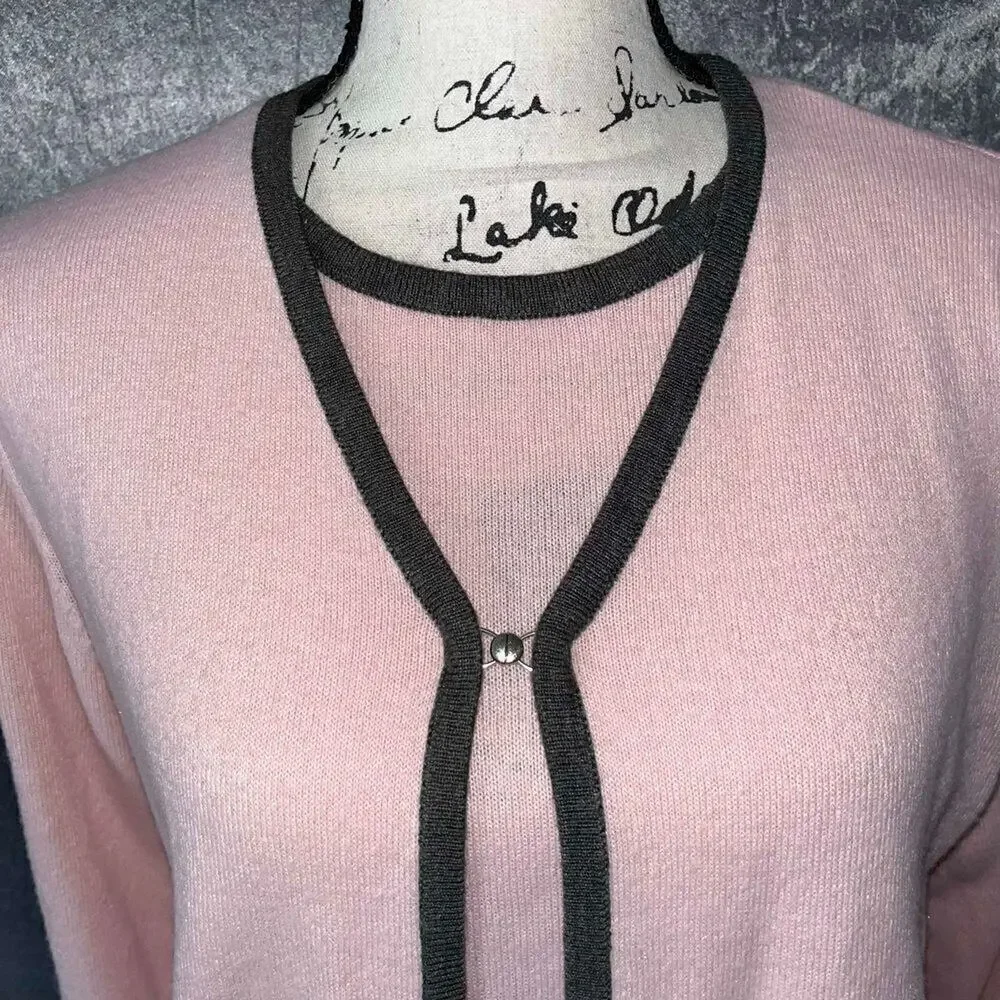 Sag Harbor pink &‎ gray one-piece sweater small